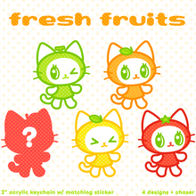Load image into Gallery viewer, fresh fruits surprise keychain + sticker