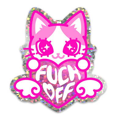 fuck ♡ff glitter sticker