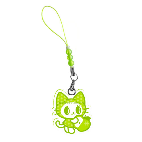 green apple kitty 🍏 phone charm