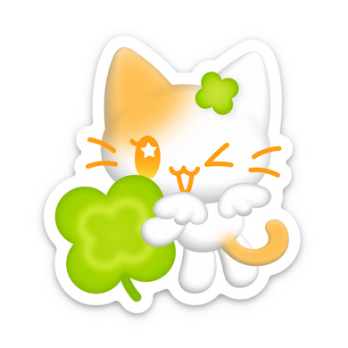 happy go lucky 🍀 clear sticker