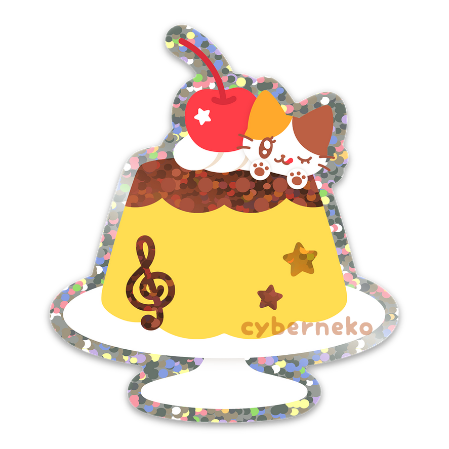 (pre-order) heisei retro pudding glitter sticker