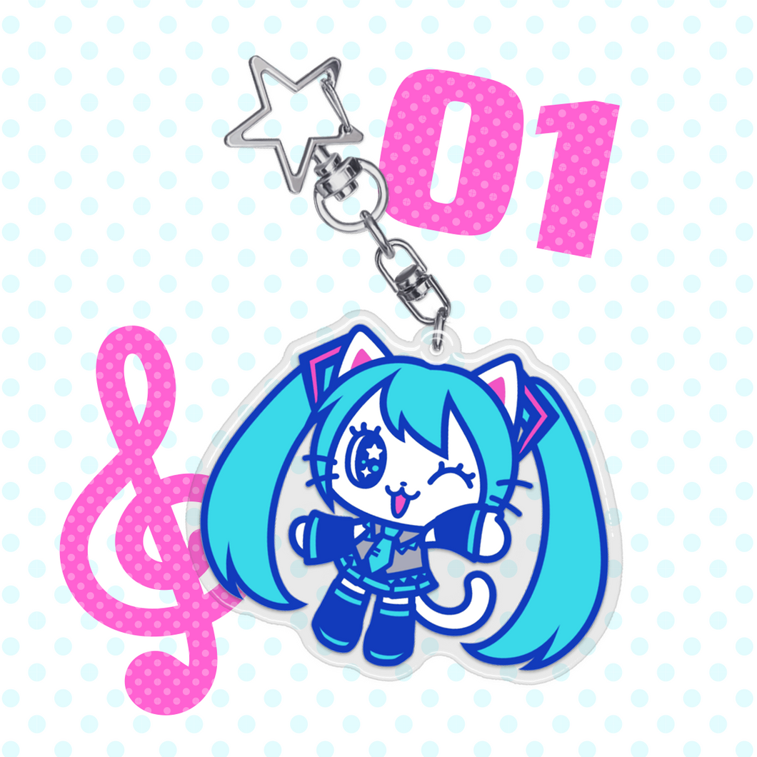 hatsunya miku charm + sticker set