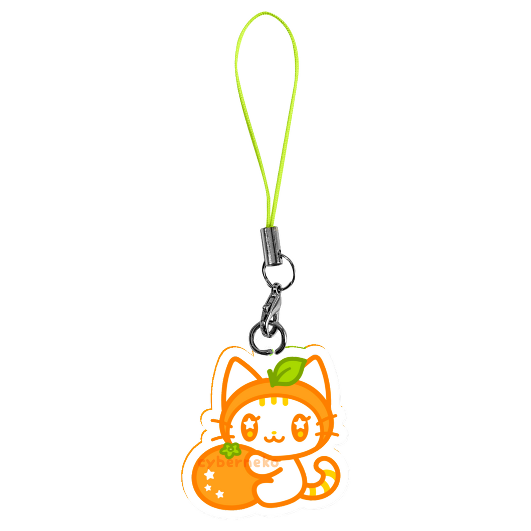 tangerine kitty phone charm