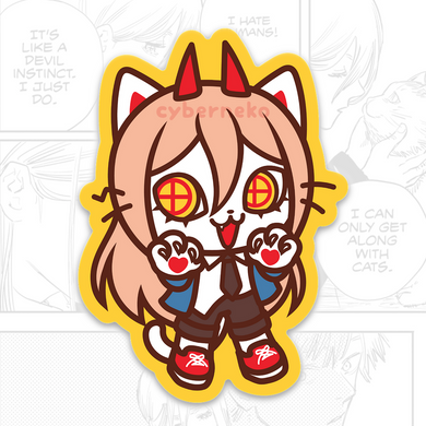 power 🩸 chainsaw meow sticker