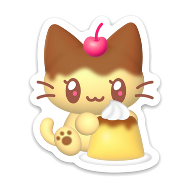 pudding kitty 🍮 clear sticker