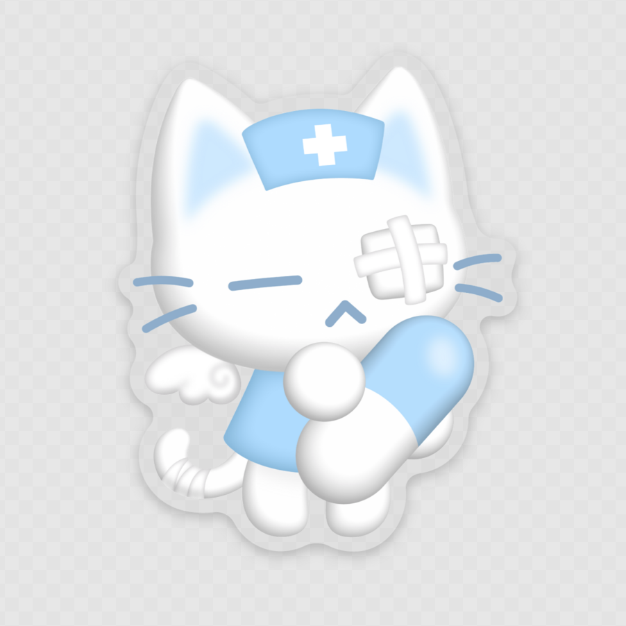 migraine angel - clear sticker