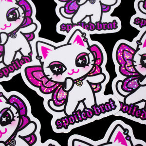 spoiled brat 3.5" glitter sticker