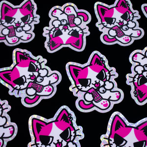 meownster energy  3" holo sticker